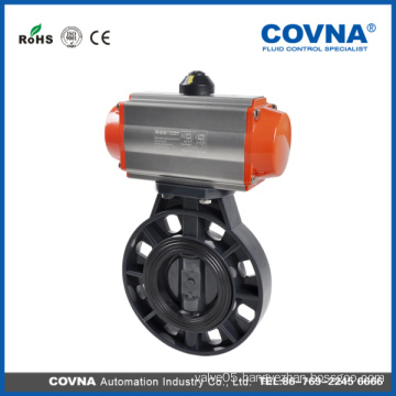 Wafer type DN200 pvc pneumatic butterfly valve